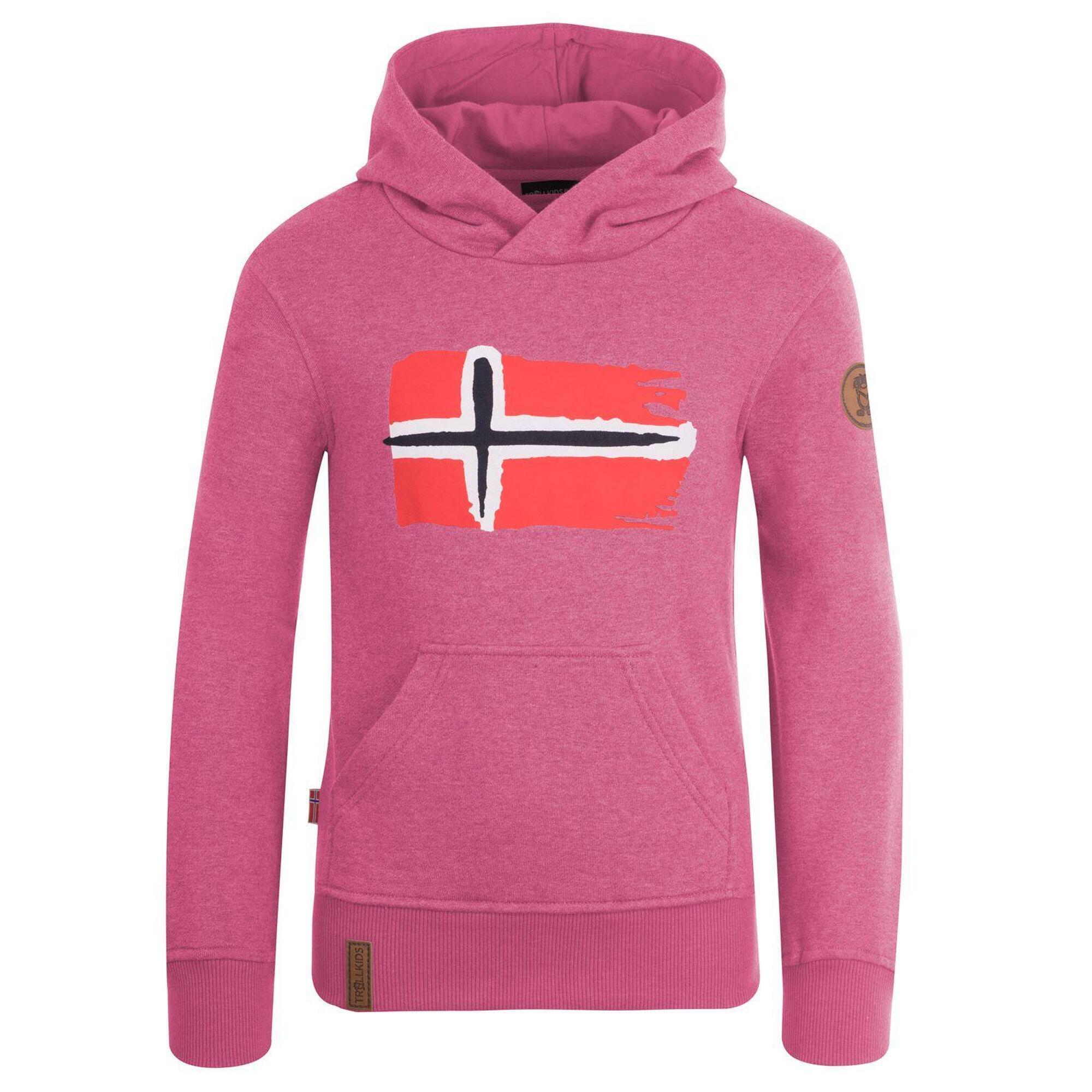 Felpa con cappuccio Trondheim rosa per bambini