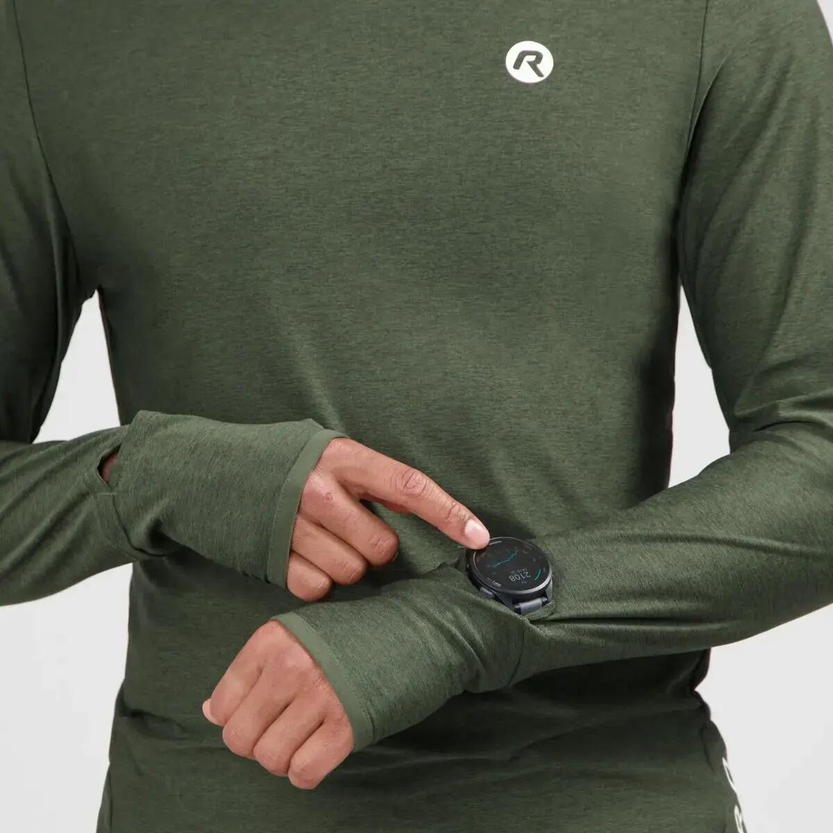 Men's Green Essential Long Sleeve Running Shirt 7/7