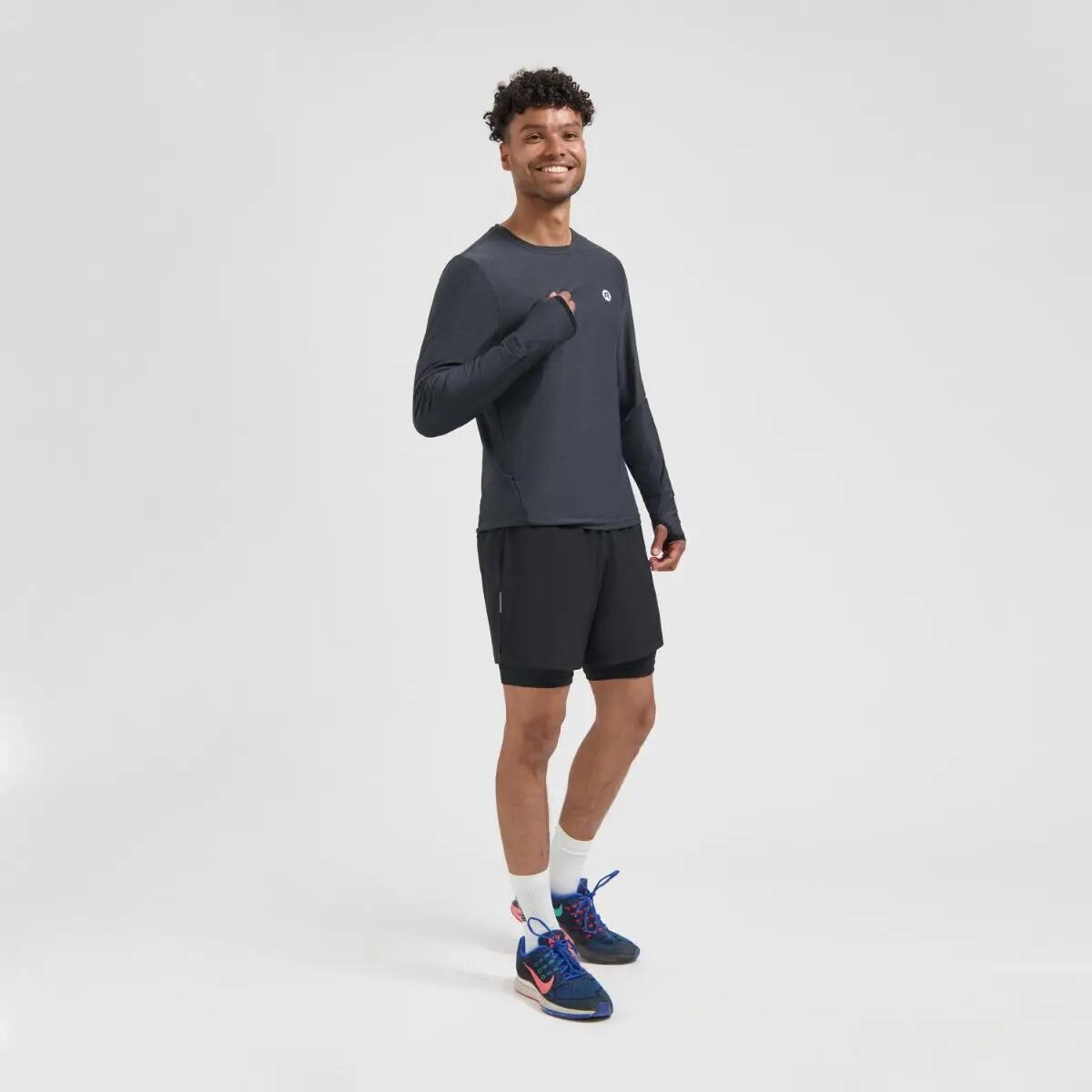 Men's Black Essential Long Sleeve Running Shirt 7/7