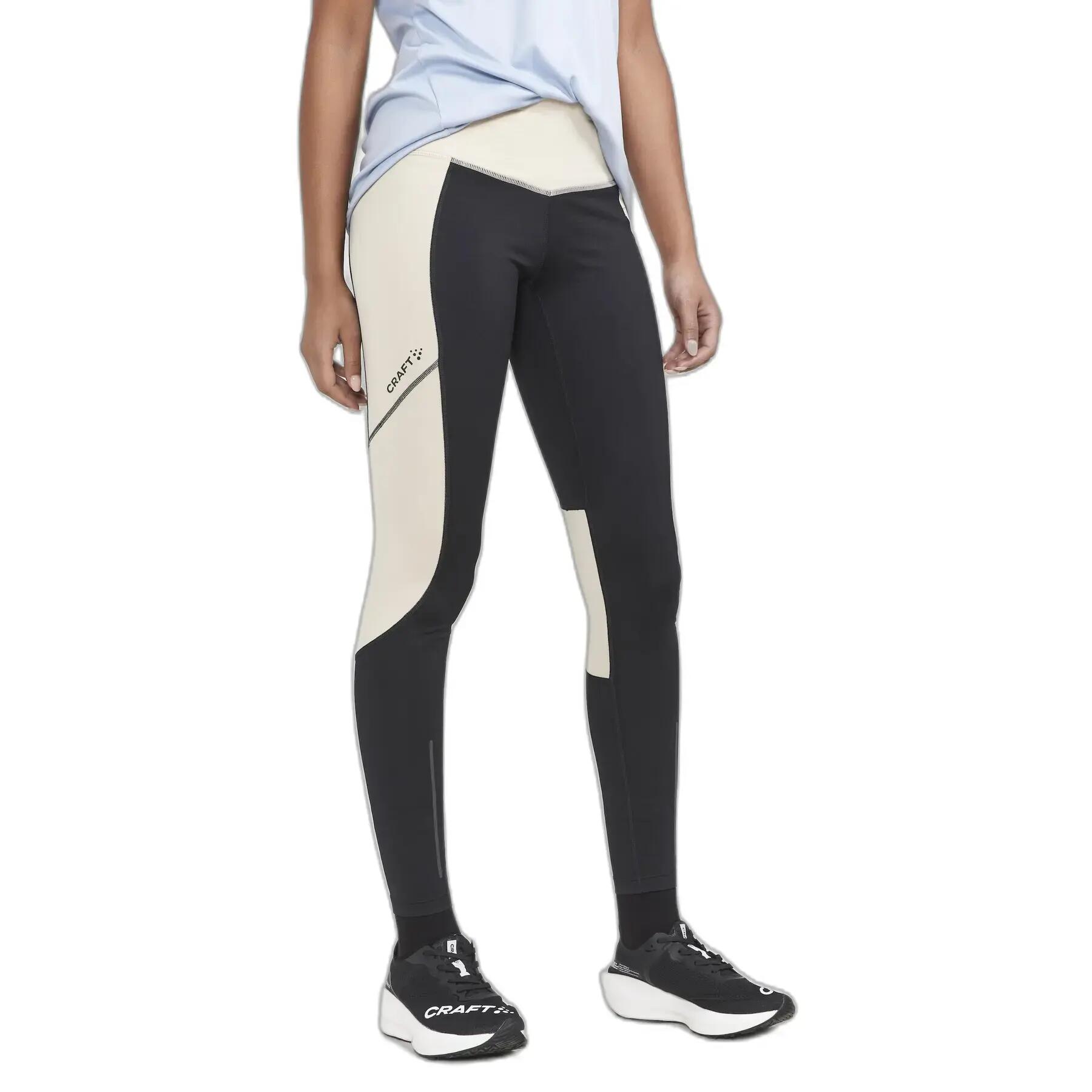 Craft ADV Essence Warm Black Beige Women's Long Tights 2/5