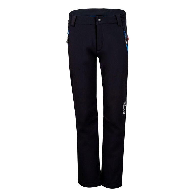 Pantalon Softshell Fjell pour enfants Hydrofuge Noir