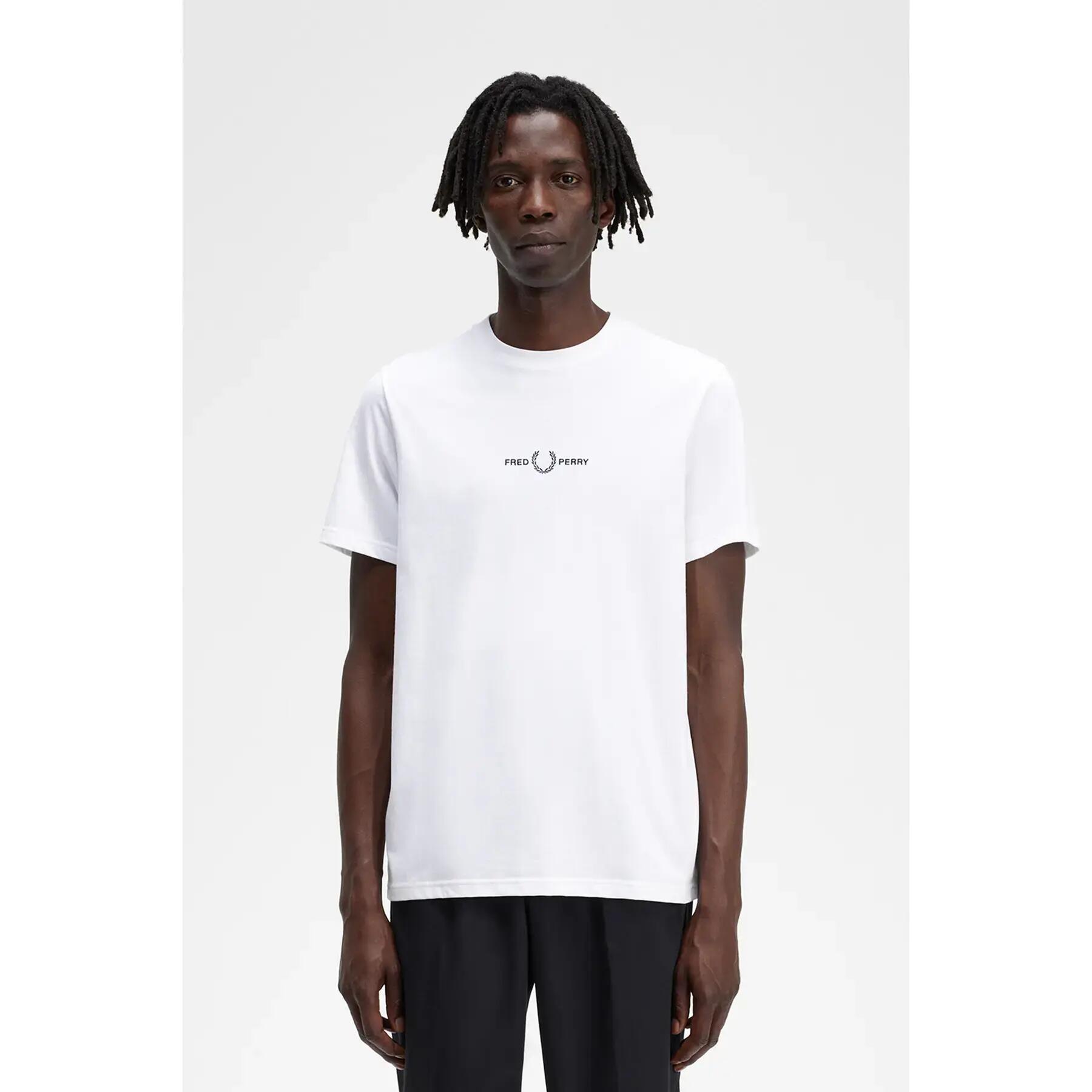T-shirt Fred Perry Model Embroidered T-shirt Kleur Wit 7/7