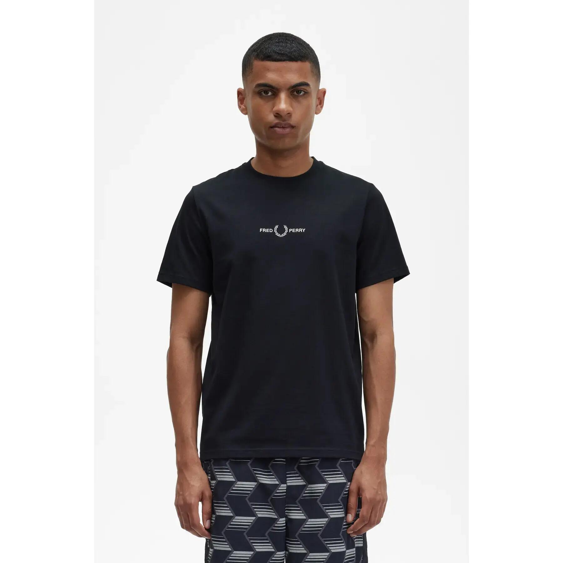 T-shirt Fred Perry Modèle Embroidered T-shirt Couleur Noir 7/7