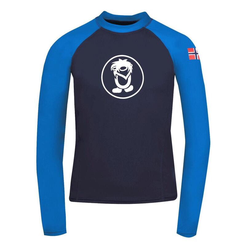 Kinder Longsleeve Kvalvika Marineblau / Mittelblau