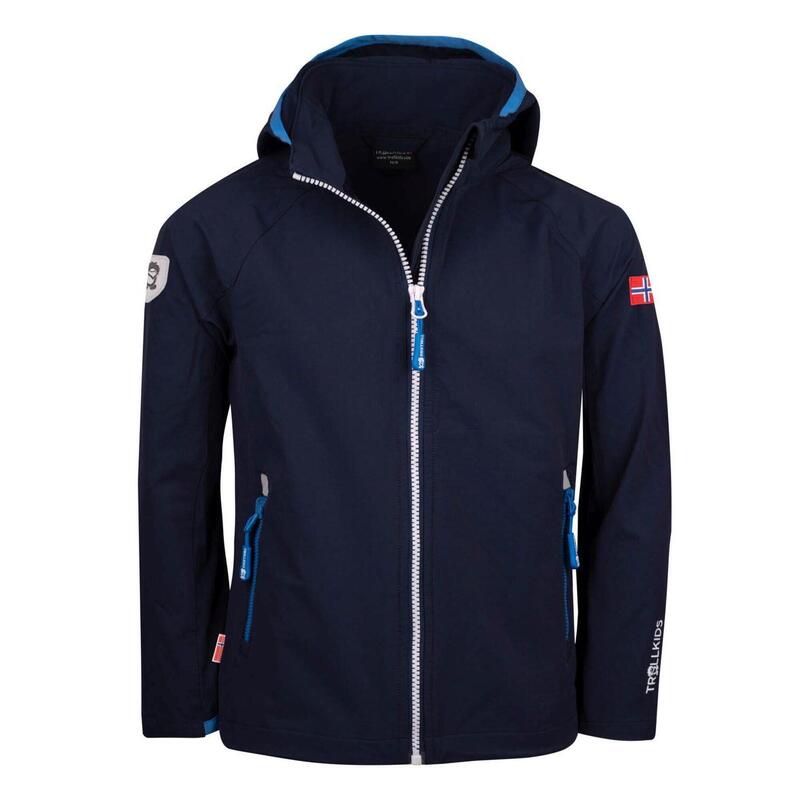 Veste Softshell Kvalvika pour enfants bleu marine/bleu moyen