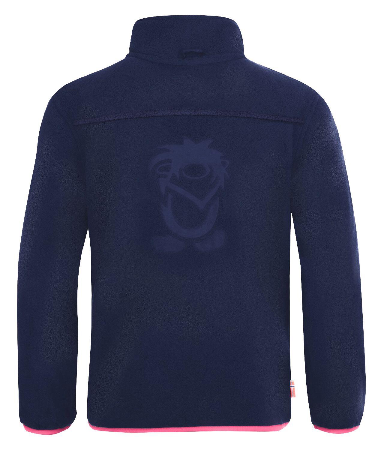 Kinder Fleece Jacke Oppdal XT Marineblau / Magenta 2/3
