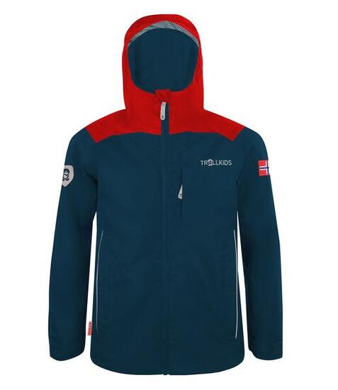 Kinder Regenjacke Bergen Wasserdicht Hellrot / Blau