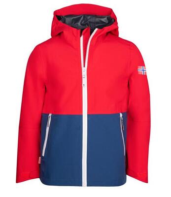 Kinder Regenjacke Haugesund Limegelb/Petrolblau