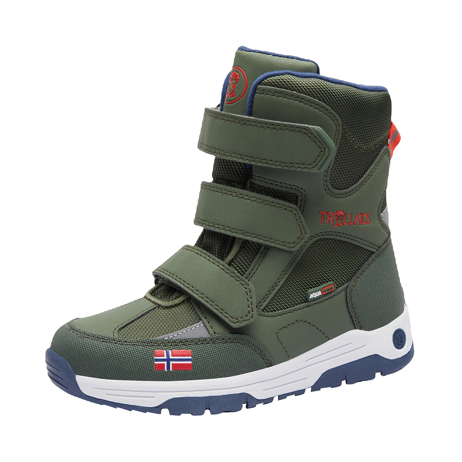 Children's Lofoten winter boots forest green / orange