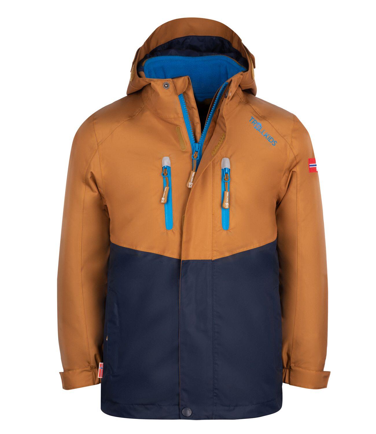TROLLKIDS Kinder 3in1 Jacke Bryggen Bronze/Marineblau