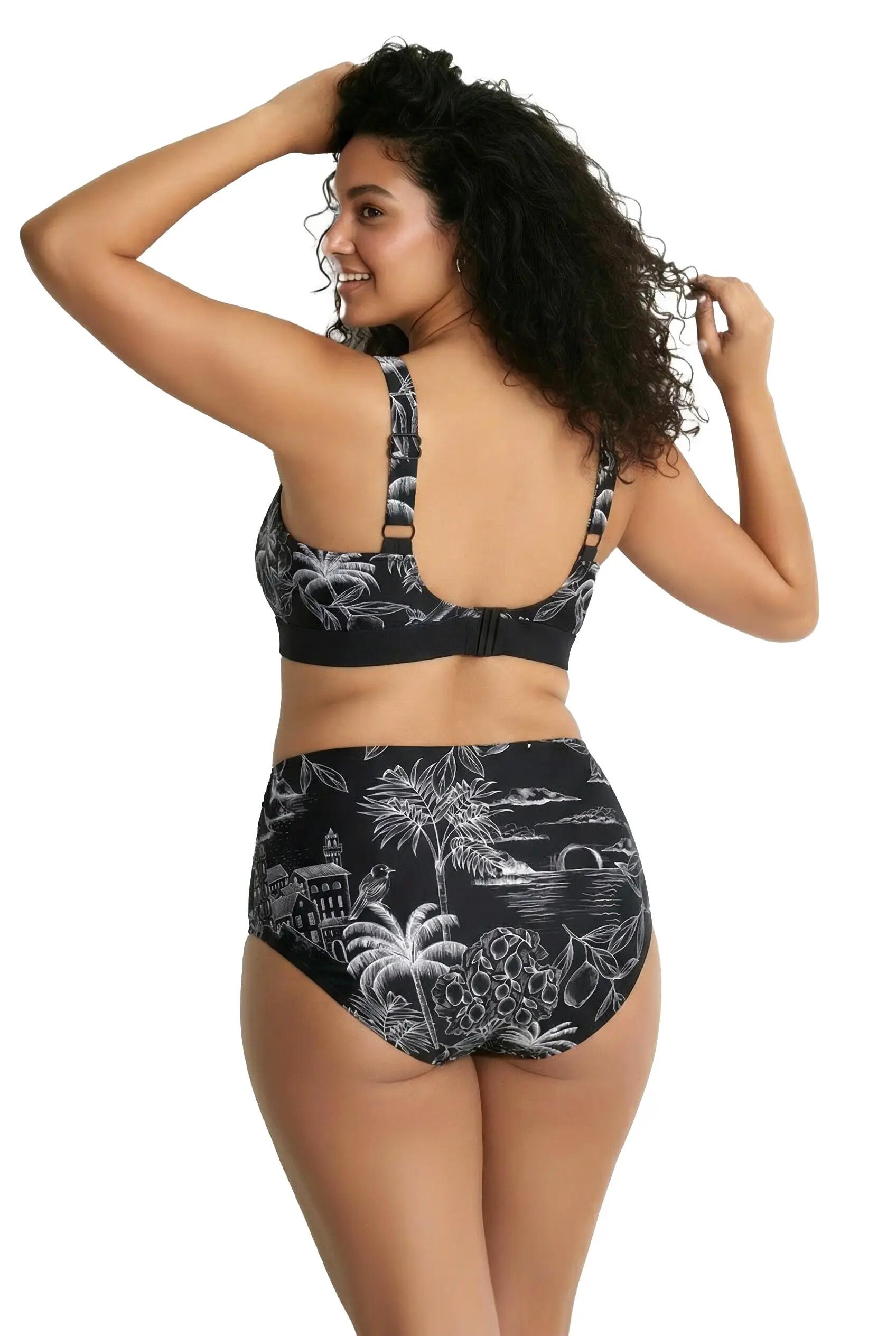 Dames Bikini palmen zonder zachte cups verstelbare schouderbandjes gerecycled 6/13