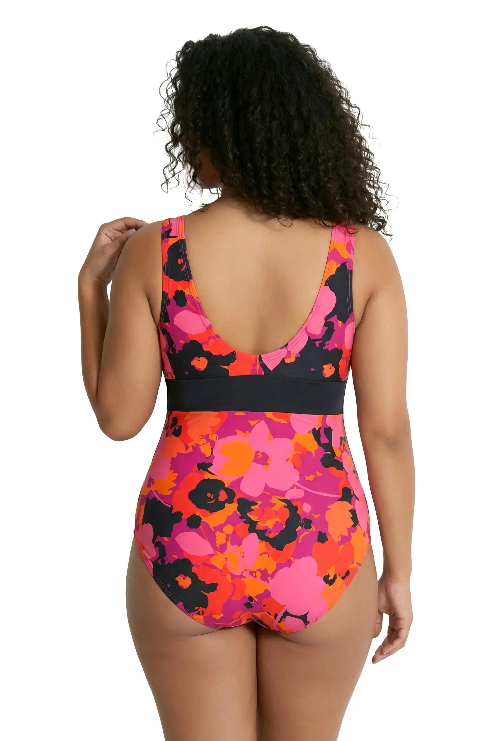 Femme Maillot de bain motif fleurs bonnets souples et matière recyclée 5/13