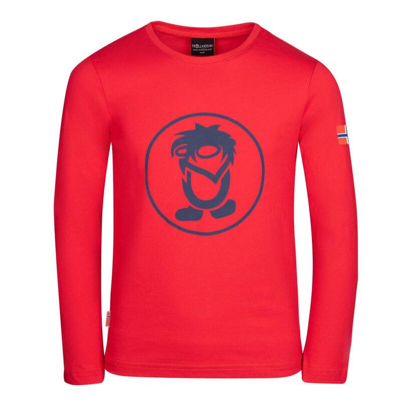 Kinder Longsleeve Troll Hellrot/Blau