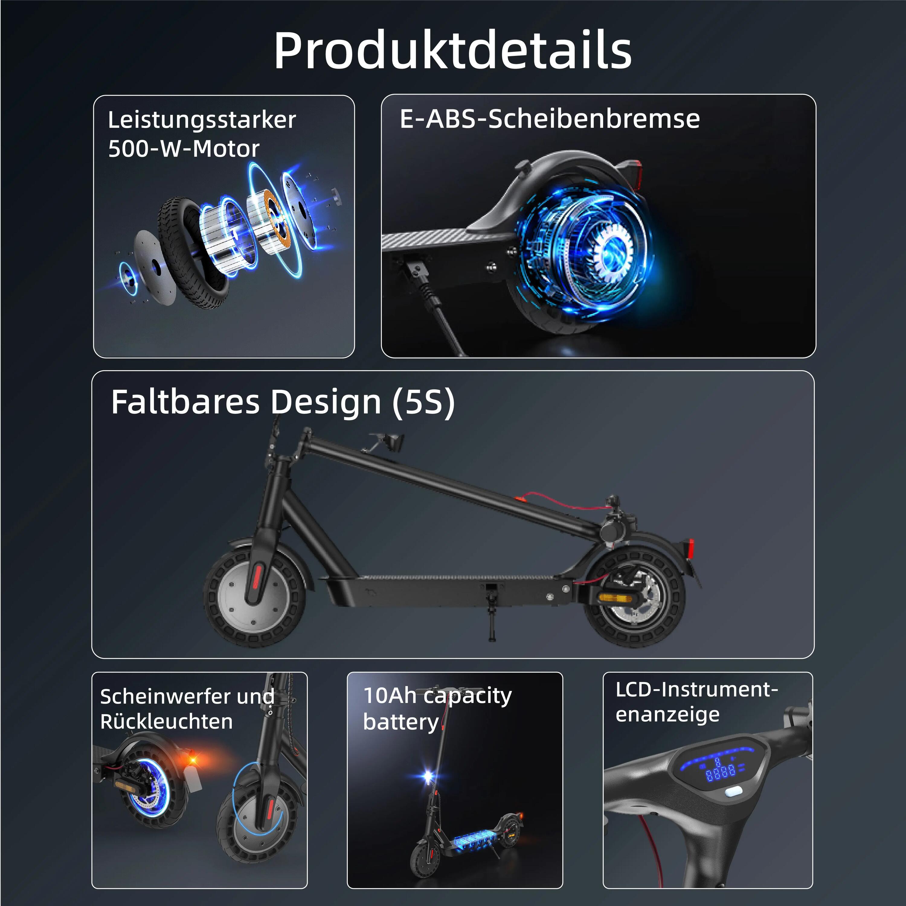 Patinete Eléctrico isinwheel E9TMAX｜Batería 36V10AH｜Neumático 10" 2/7
