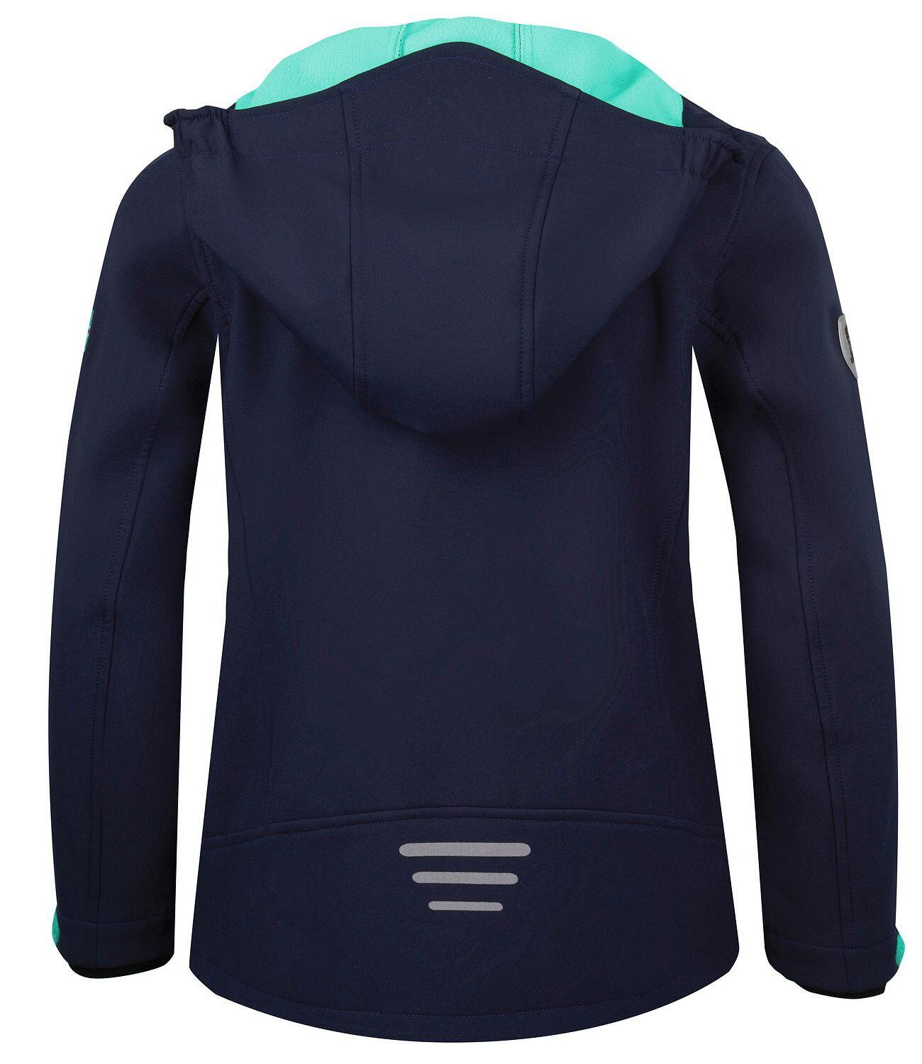 Filles Veste Softshell Trollfjord Coupe-vent Imperméable Bleu marine/Turquoise 2/2