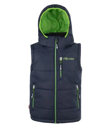 Gilet en polyfibre Narvik pour enfants Hydrofuge Bleu marine / Vert clair