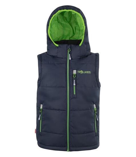 Gilet en polyfibre Narvik pour enfants Hydrofuge Bleu marine / Vert clair