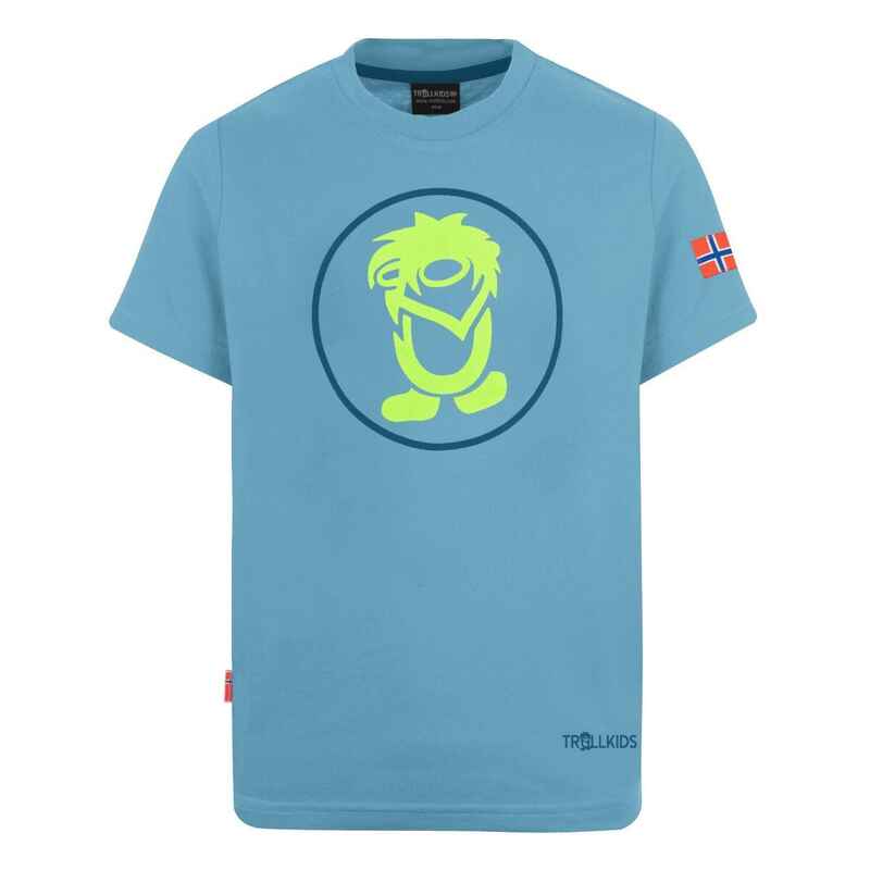 Kinder T-Shirt Troll T Delphinblau/Lime