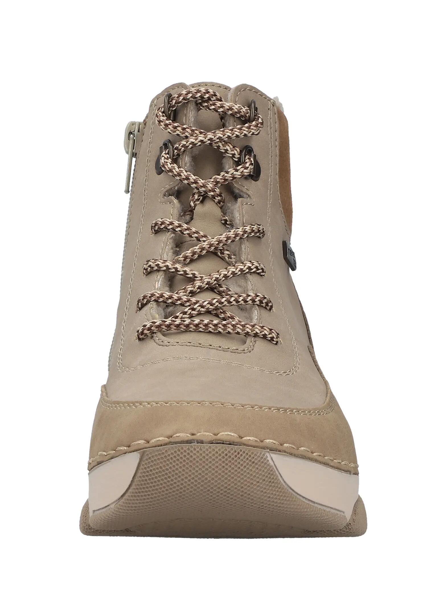Rieker Damen Schnürstiefel RiekerTEX Kunstleder Keilabsatz Beige 5/7
