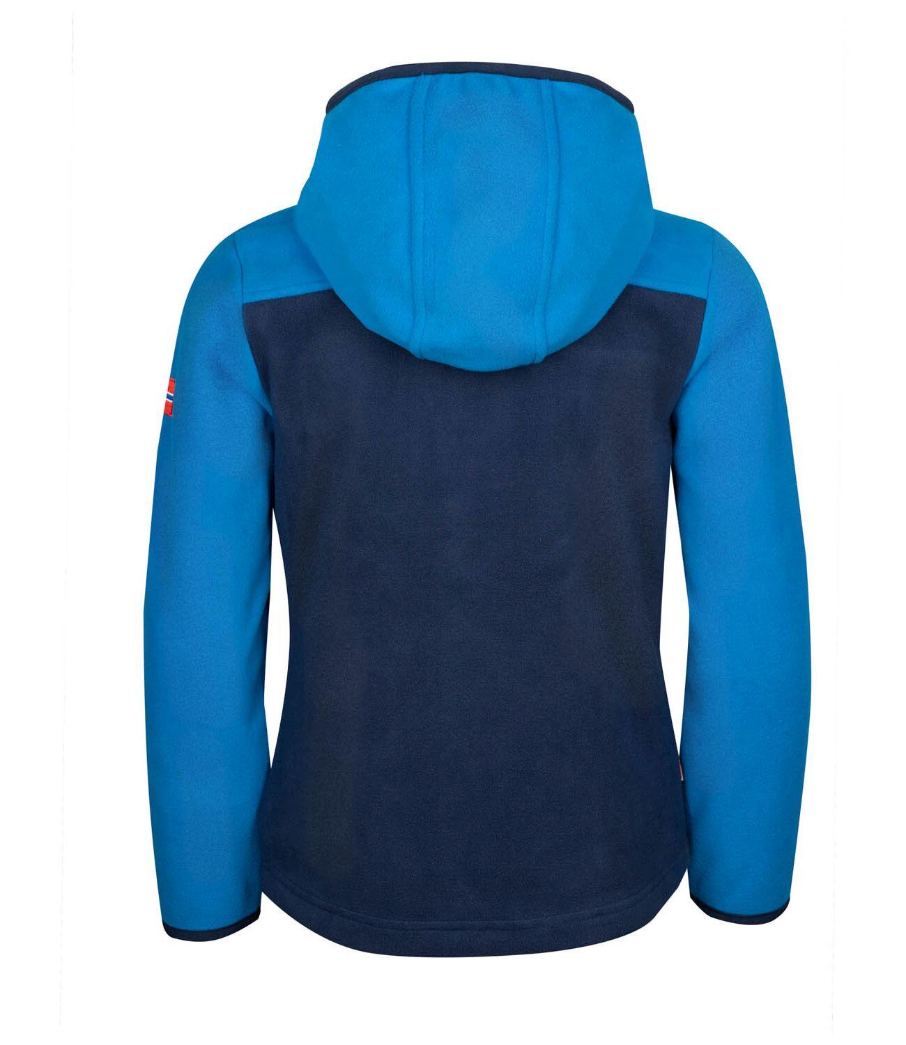 Kinder Fleece-Jacke Stavangar Winddicht Azurblau/Marineblau 2/3