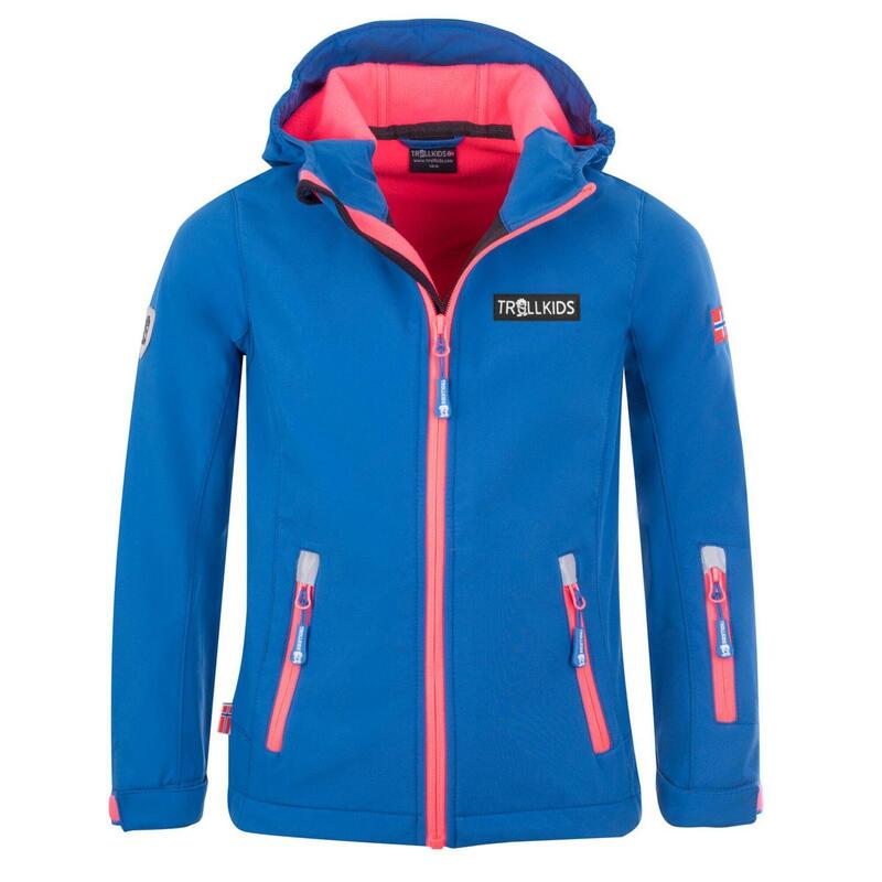 Veste softshell pour enfants Oslofjord bleu minuit / corail