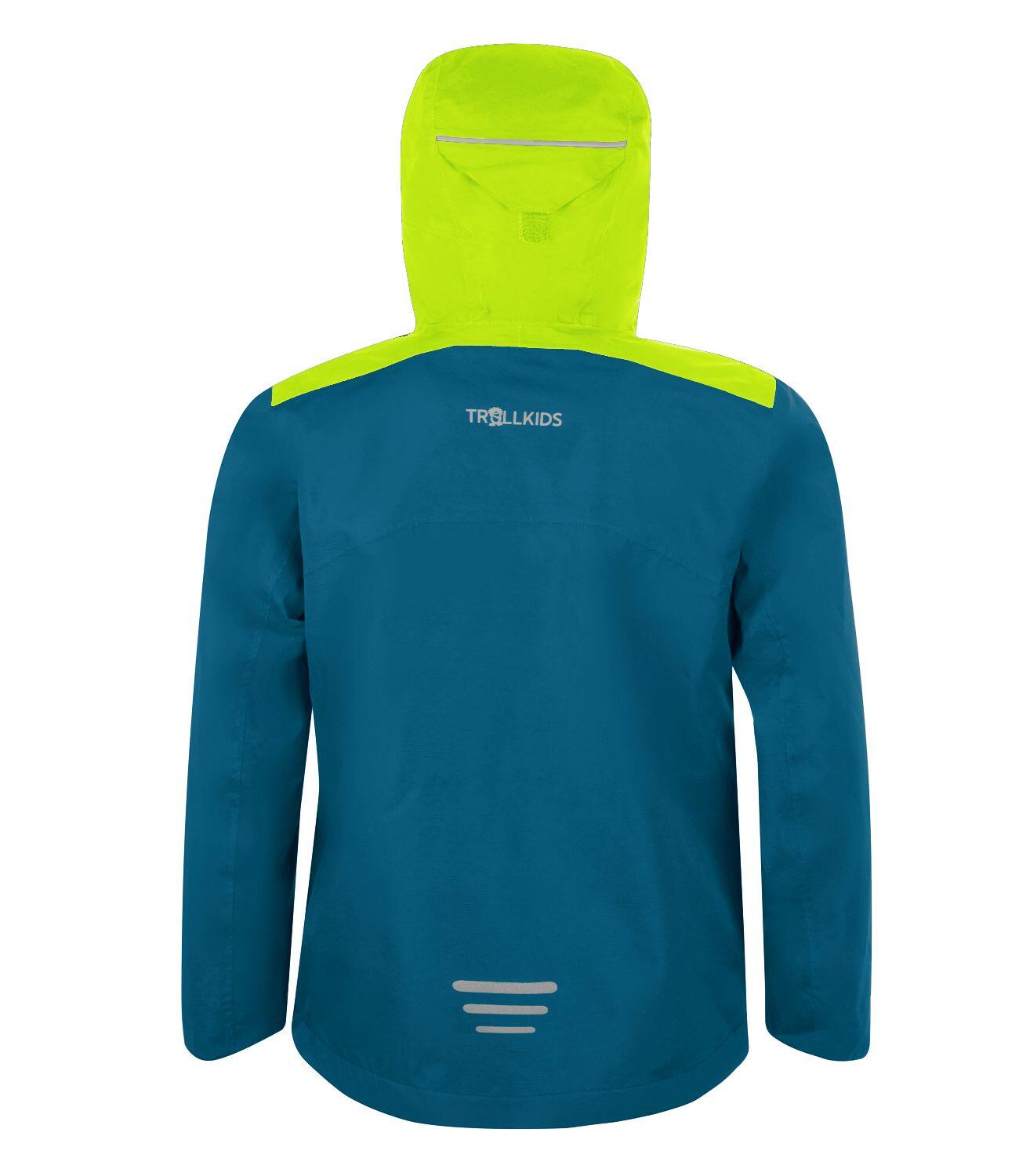 Kinder Regenjacke Bergen Petrolblau/Lime 2/3