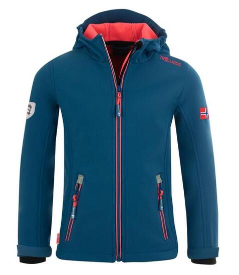 Filles Veste Softshell Filles Trollfjord Coupe-vent Imperméable Coral