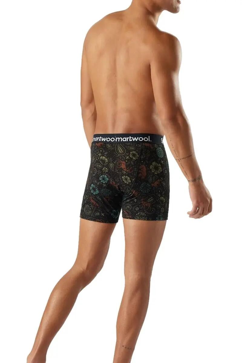 BOKSERKI MERINO PRINT BOXER BRIEF-BLACK PAISLEY 2/3