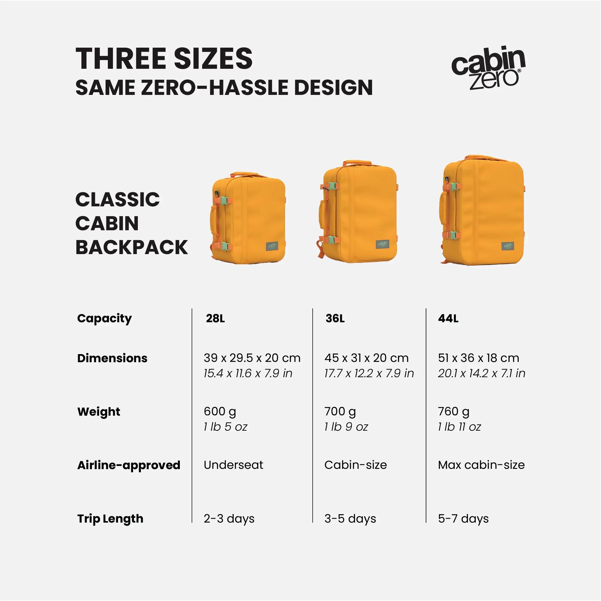 Cestovní batoh CabinZero Classic 44L 7/12