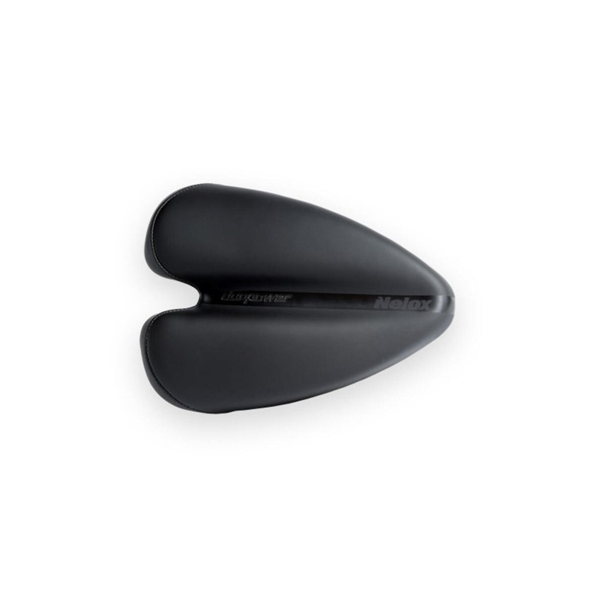 Selim de bicicleta feito à mão Duopower Nelox - Aço - Largura 132mm Preto