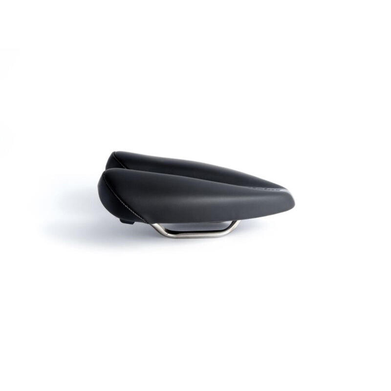 Selle de vélo fabriquée à la main Duopower Nelox - Acier - 132mm noir