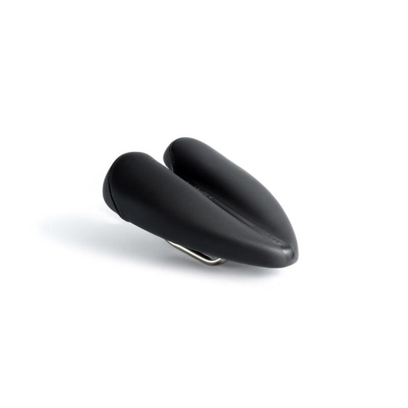 Selle de vélo fabriquée à la main Duopower Nelox - Acier - 132mm noir