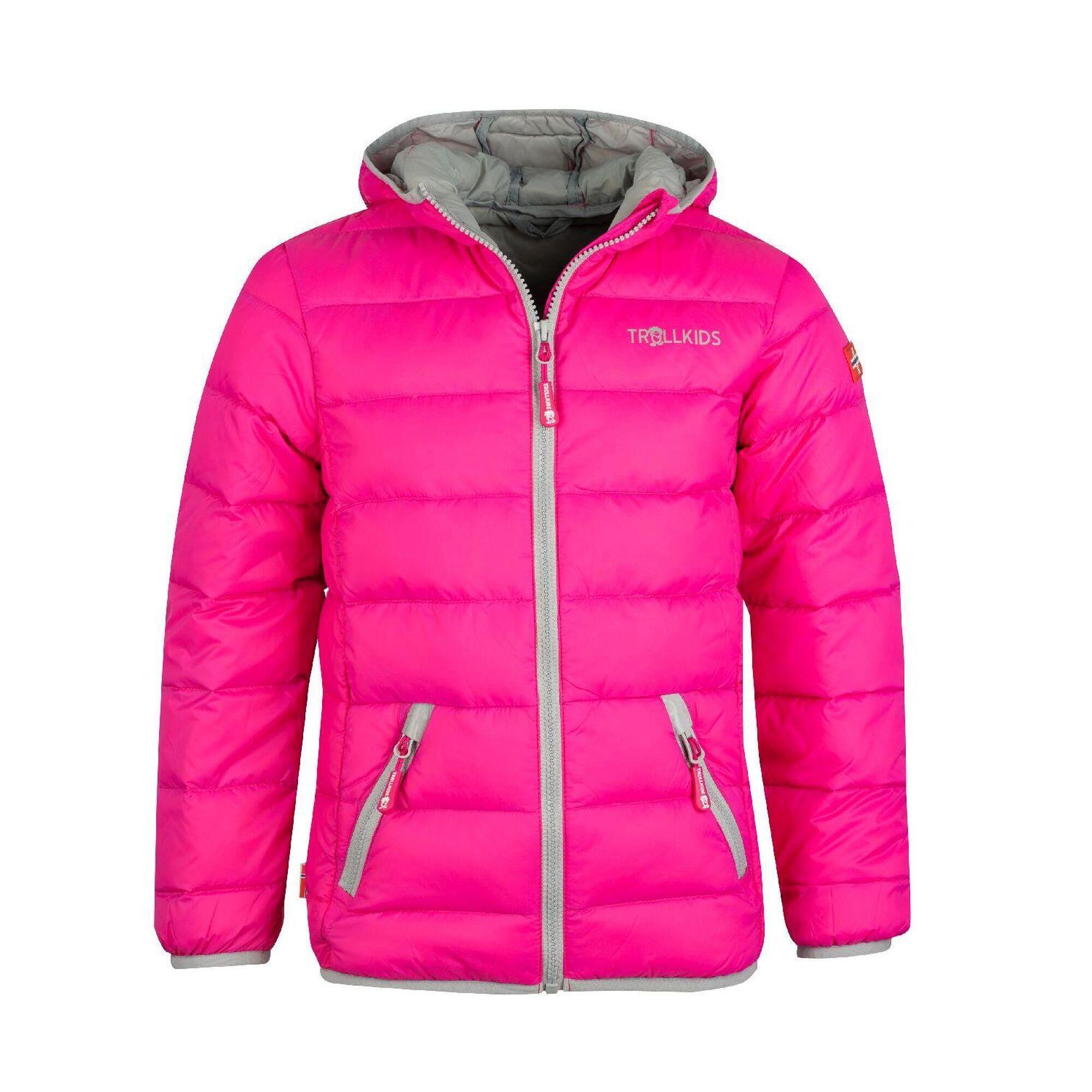 Dovrefjell children's down jacket pink / silver-grey