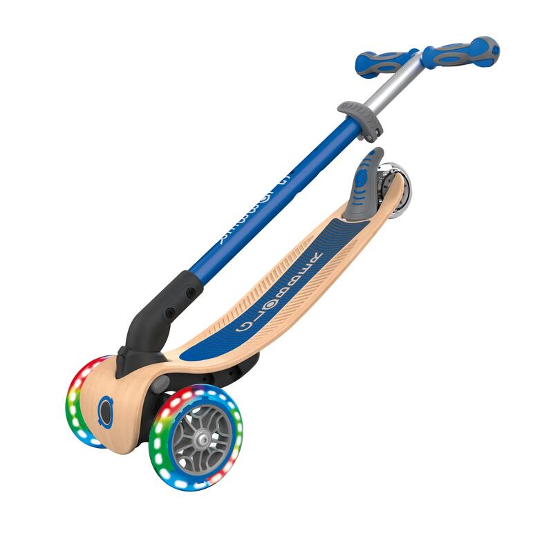 Globber Primo Wood Katlanabilir Işıklı Scooter - Lacivert