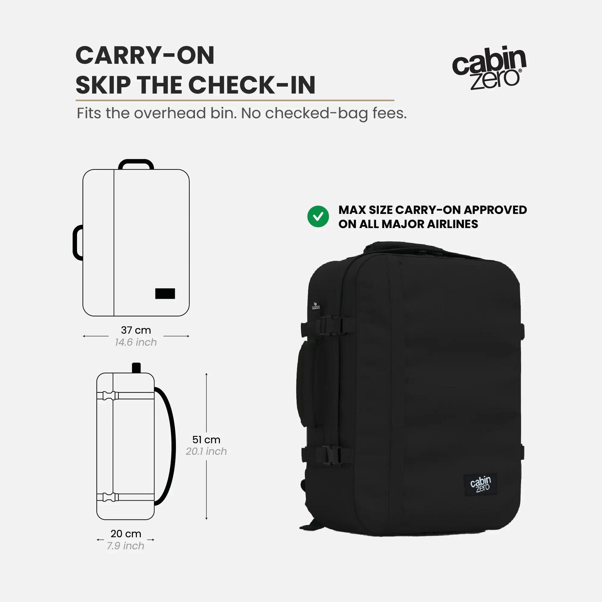Rucsac CABINZERO Classic 44L, Negru, Unisex 3/9