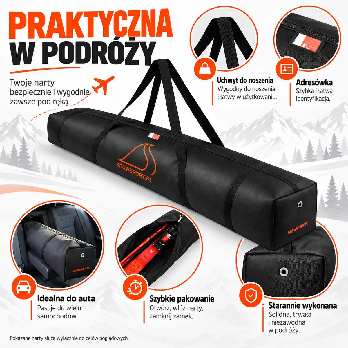 Pokrowiec na 2 pary nart Snowsport Prestige Double Ski Bag 2/15