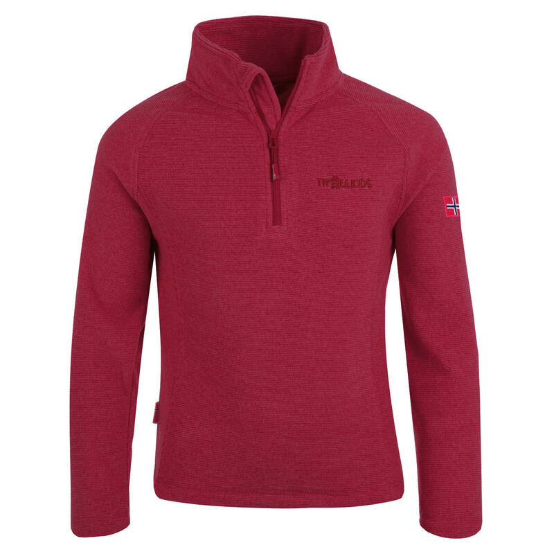 Kinder Fleece Pullover Rondane Dunkelrosa