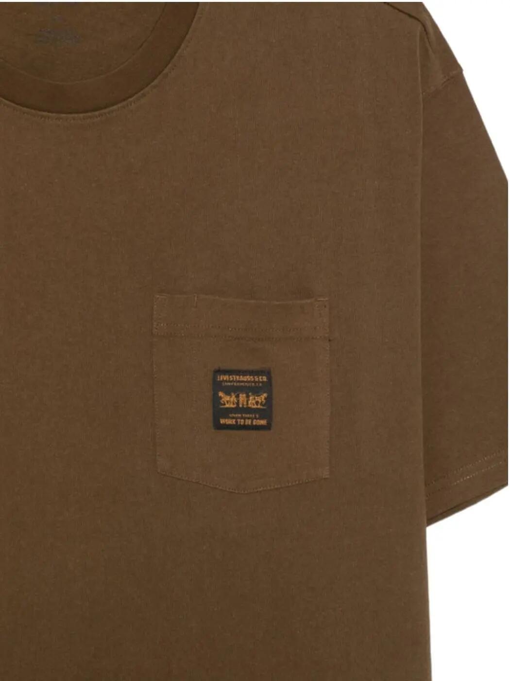 Camiseta Levis Workwear Hombre Marrón 4/4