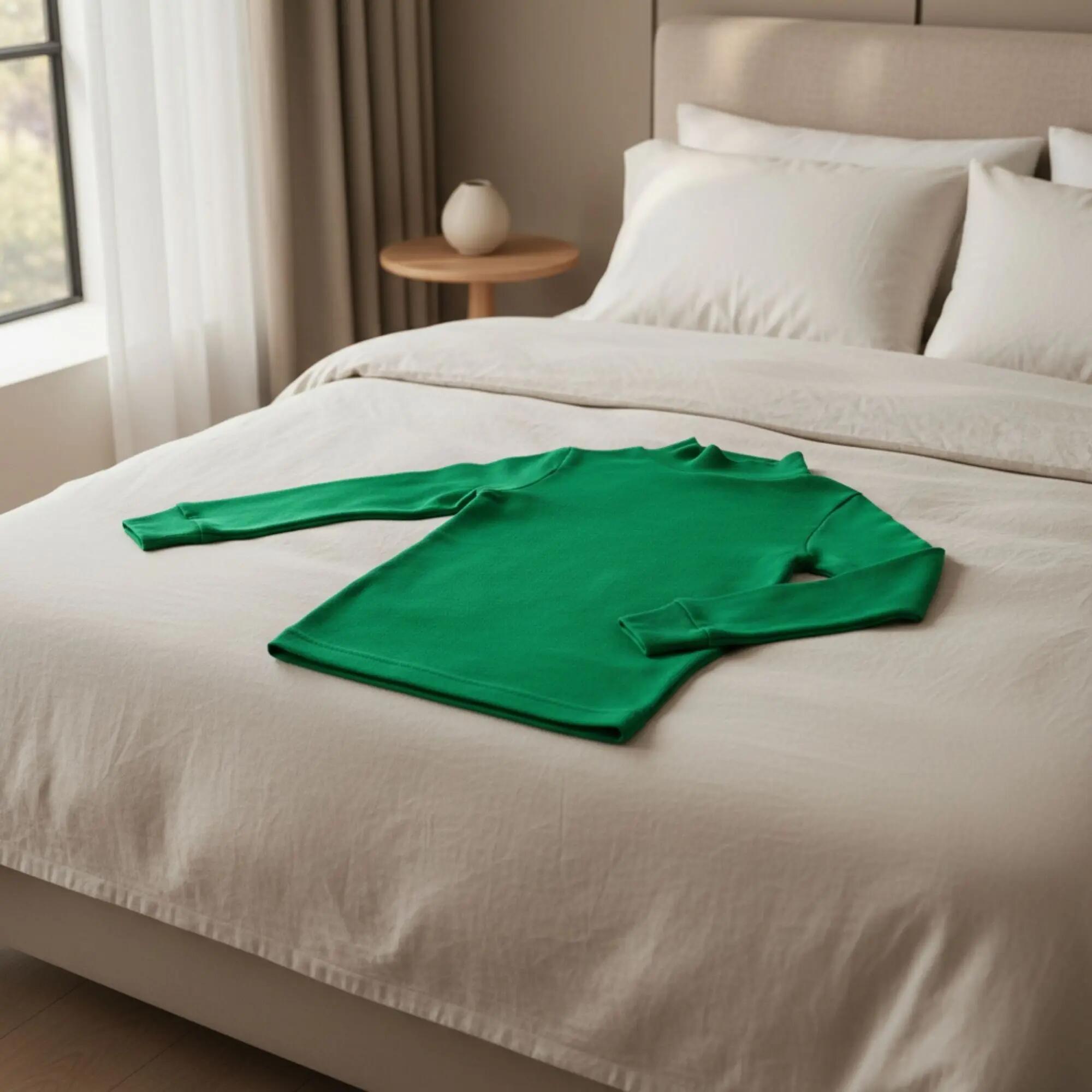 T-Shirt Térmica Manga Comprida Criança BABIDU Punt Nou Verde Relva 2/7