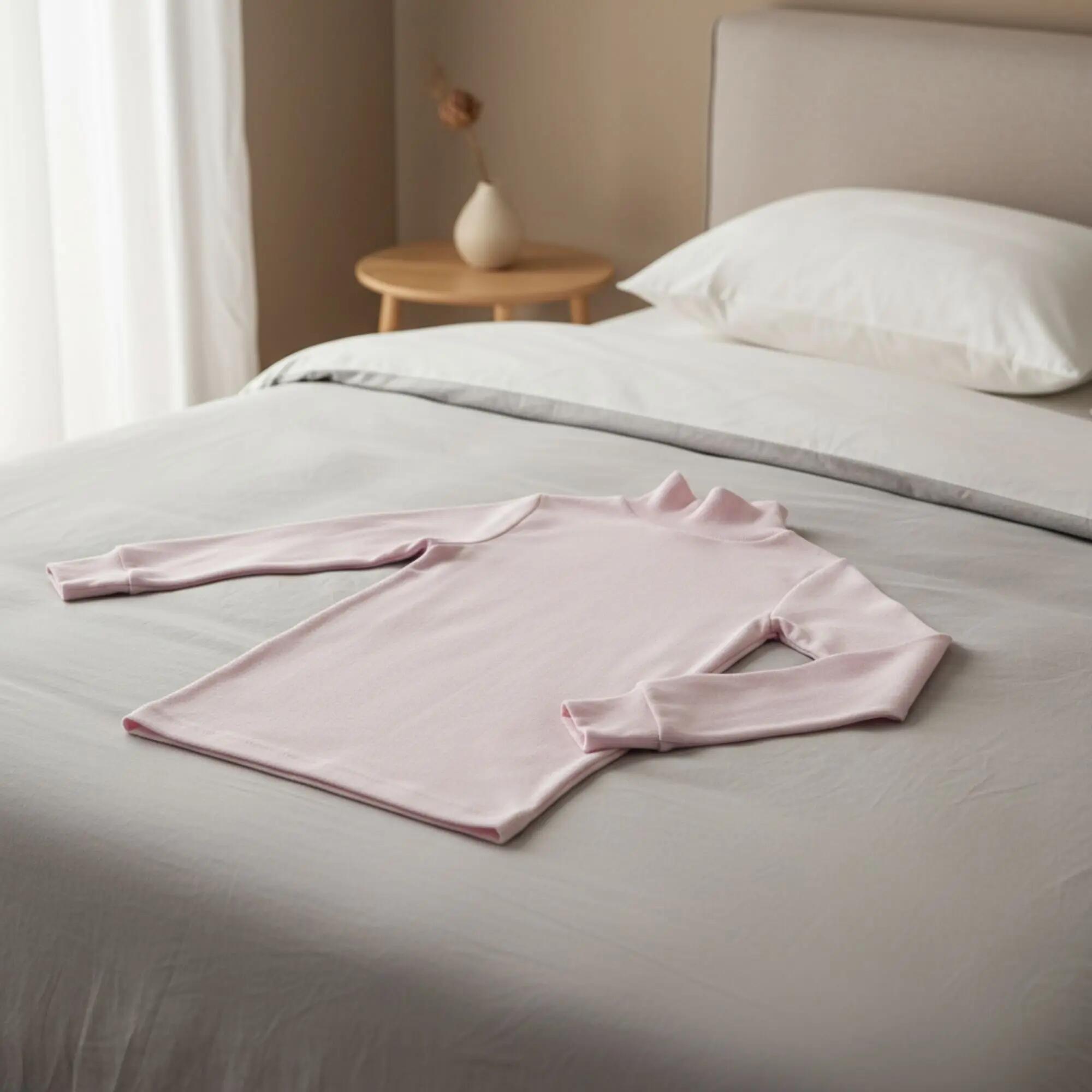 T-Shirt Térmica Manga Comprida Criança BABIDU Punt Nou Rosa Claro 2/7