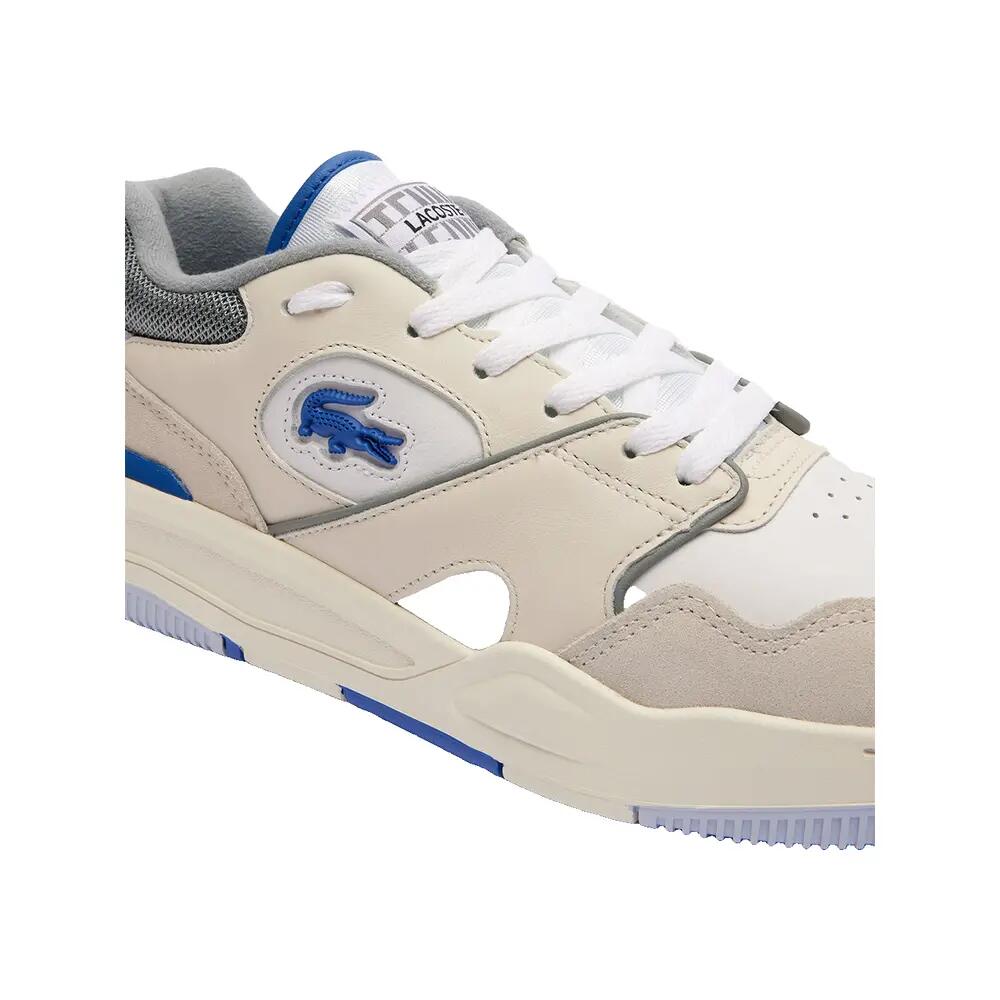 Ténis Lacoste Modelo Lineshot Leather Logo Cor Bege 6/6