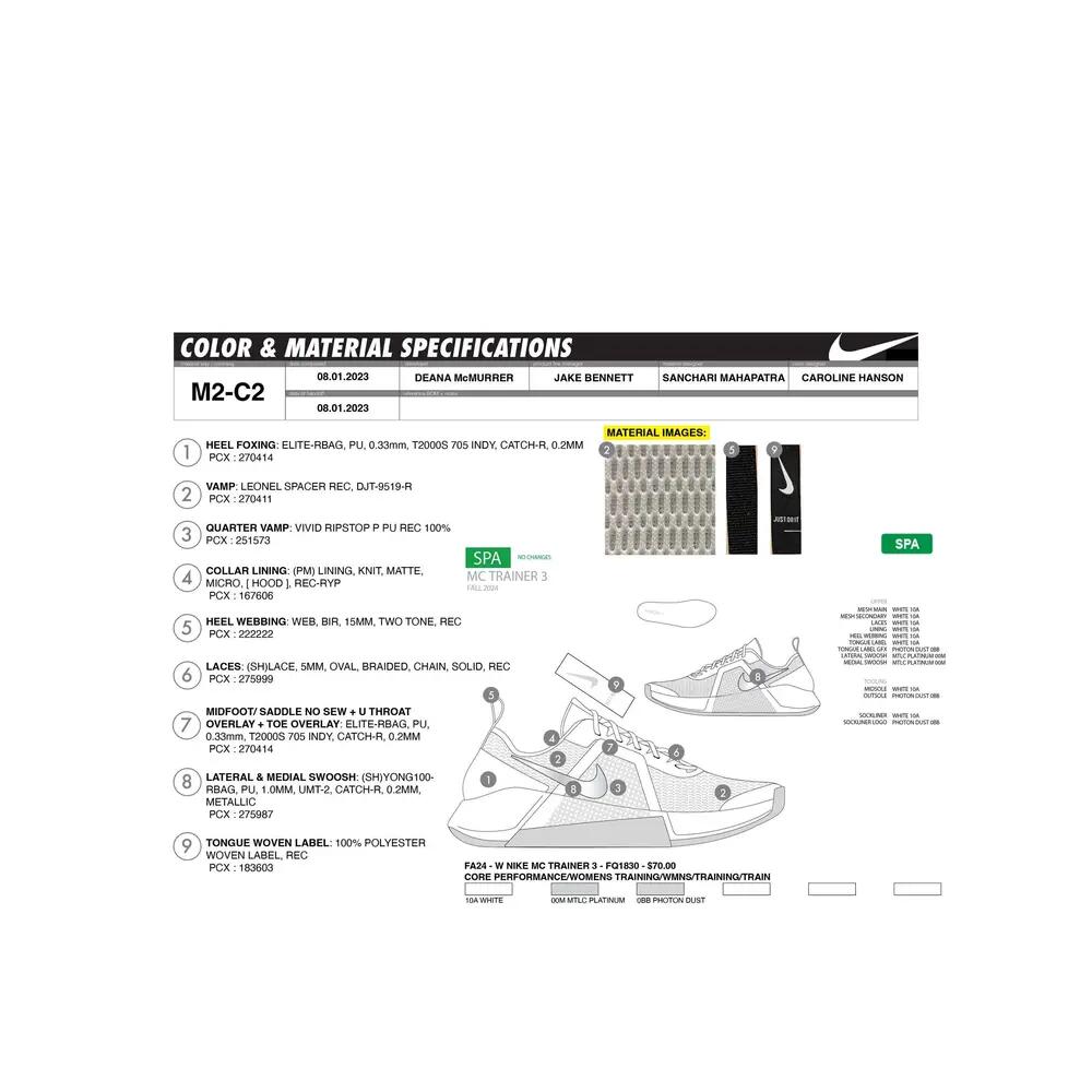Zapatillas Nike MC Trainer 3 Blancas/Platino Metálico 2/6