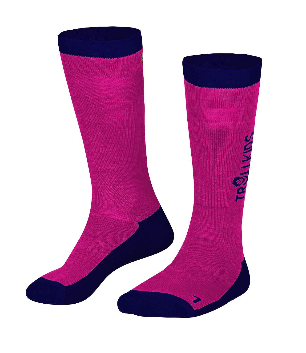 TROLLKIDS Kinder Ski Socken SKI SOCKS Pink/Marineblau