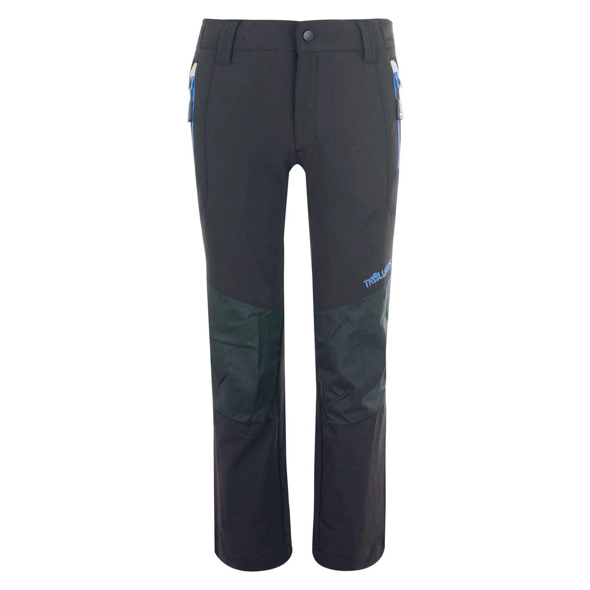 Lysefjord Pantaloni Softshell idrorepellenti per bambini Antracite / Blu medio