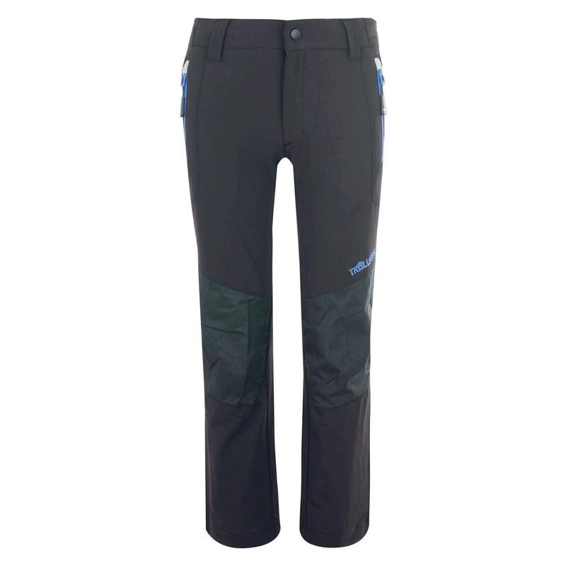 Pantalon Softshell pour enfants Lysefjord Hydrofuge Anthracite / Bleu moyen