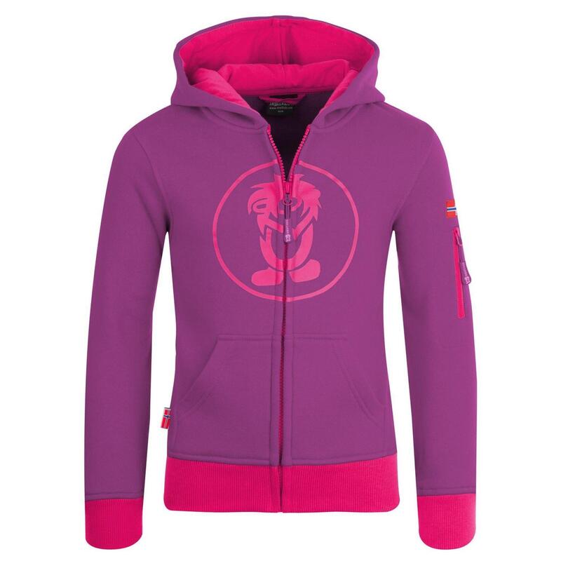 Kinder Hoodie Pullover Sortland Lila/Magenta