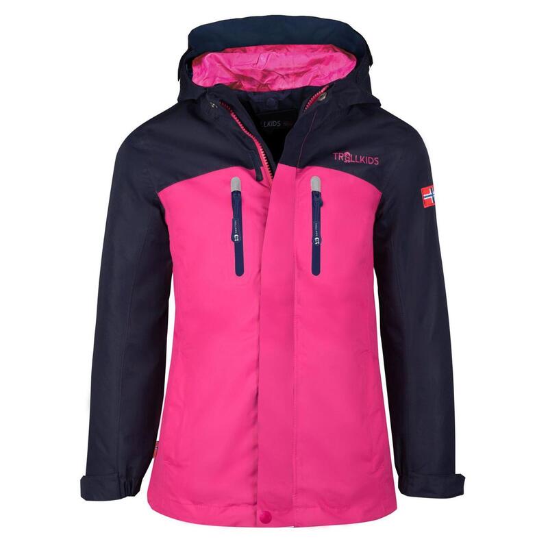 Veste de pluie enfant Nusfjord imperméable bleu marine/magenta