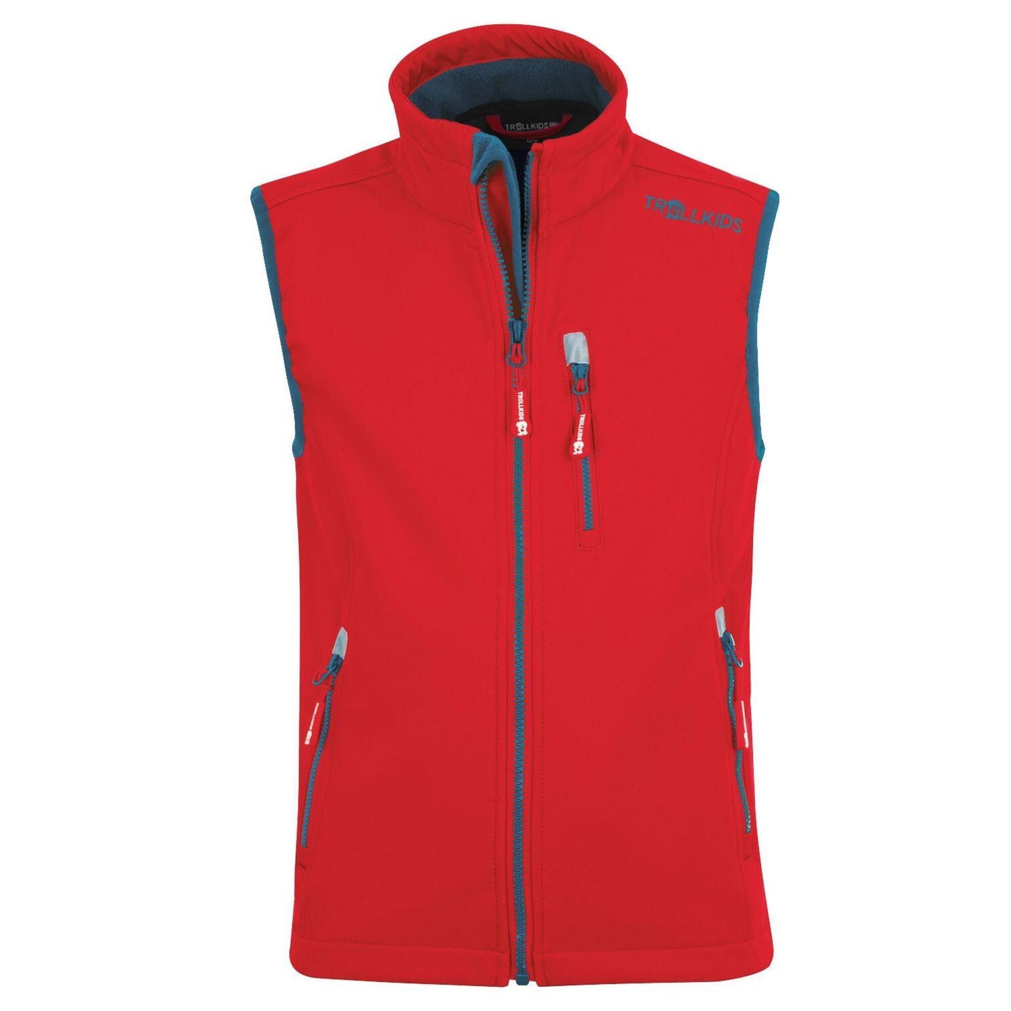 Trollfjord children's vest red/oil