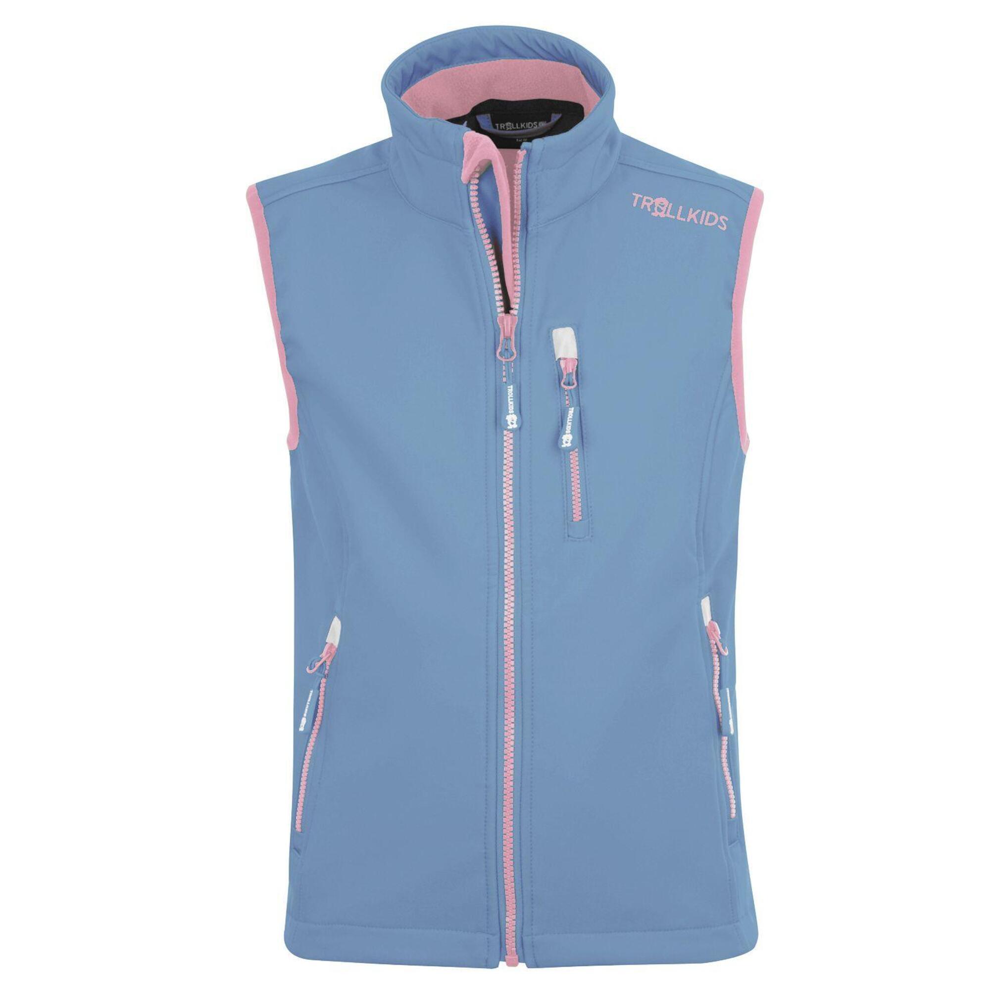 Gilet da bambino Trollfjord blu polvere/rosa antico