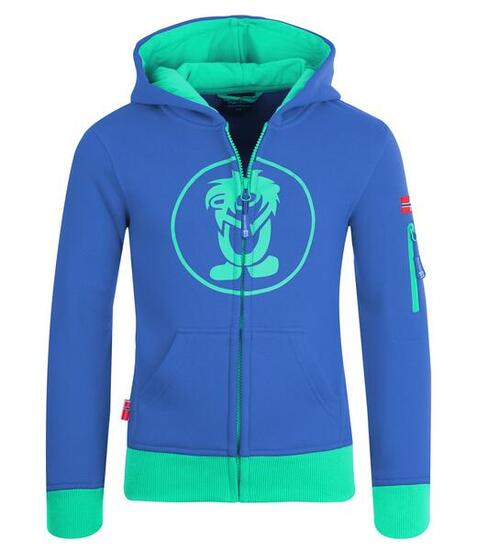 Pull à capuche enfant Sortland bleu nuit / menthe foncé